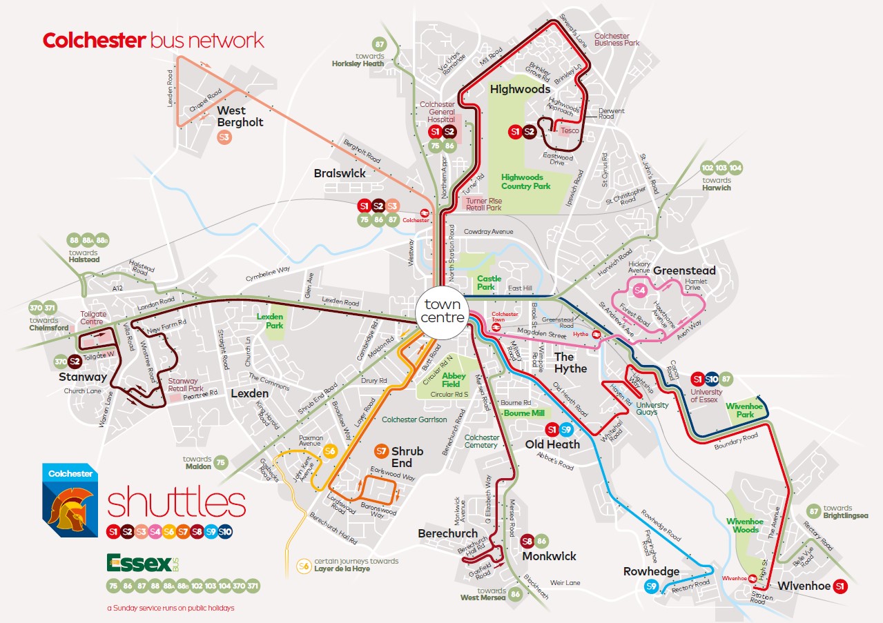 Colchester Shuttles Map First Bus